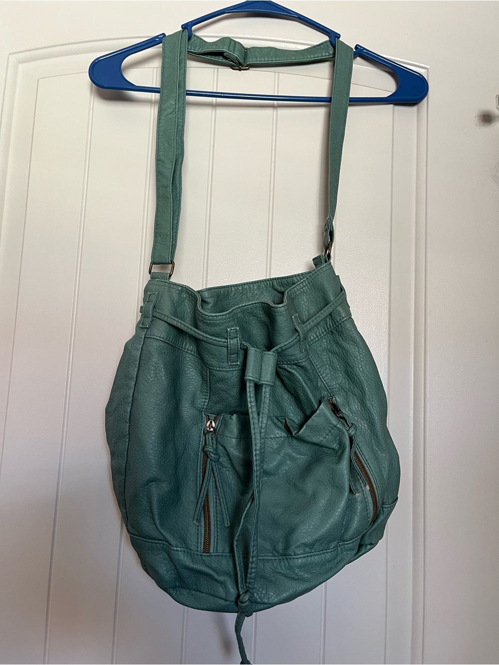 Claire’s Teal Drawstring Baggy Bucket Bag - Women's Purse